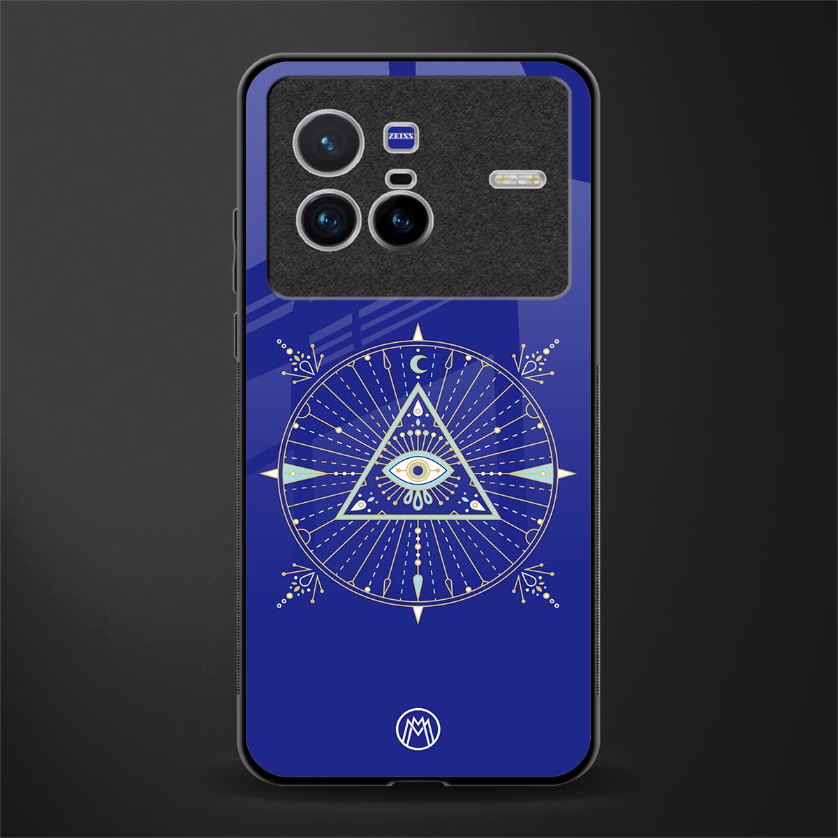 evil eye mandala blue glass case for vivo x80 image