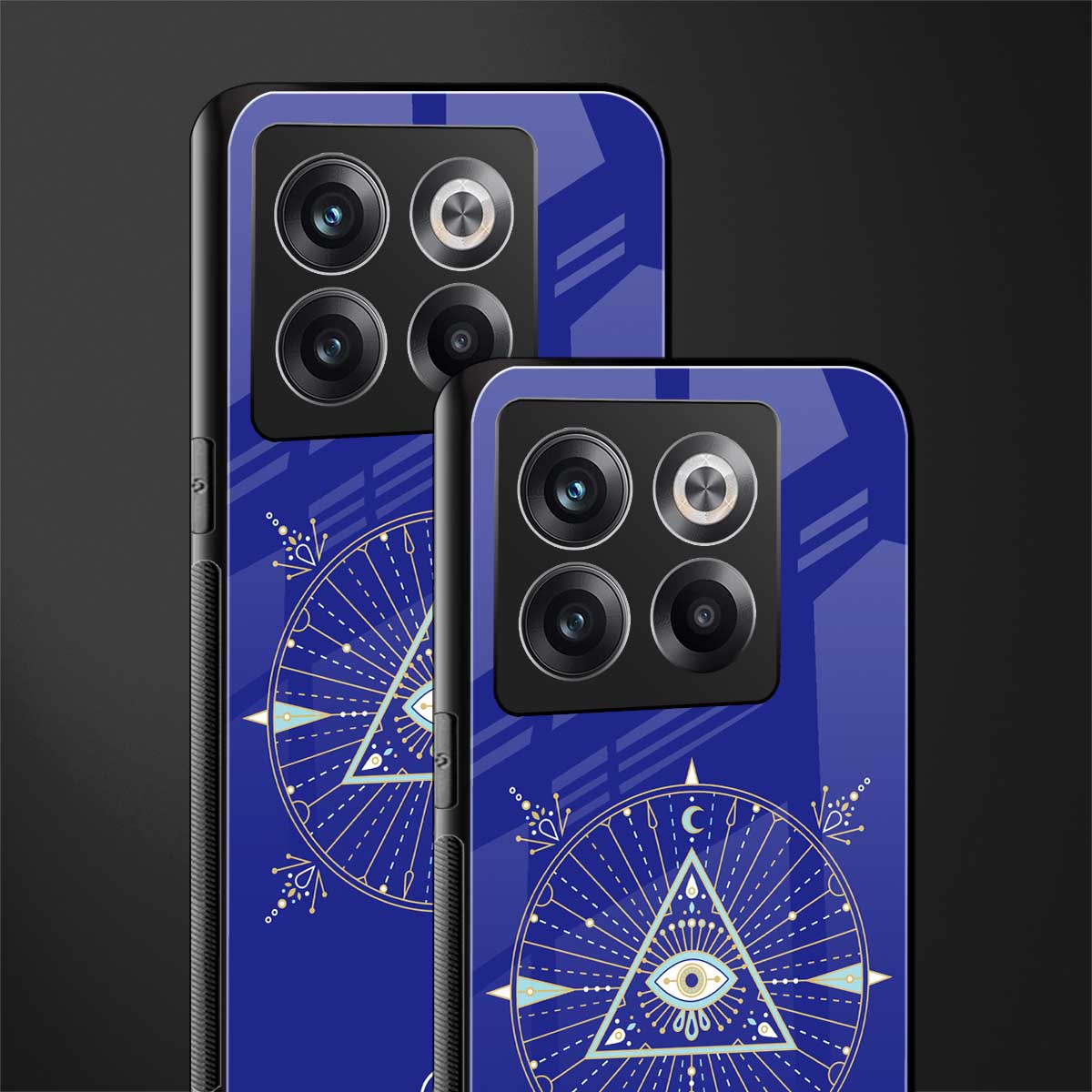 evil eye mandala blue back phone cover | glass case for oneplus 10t