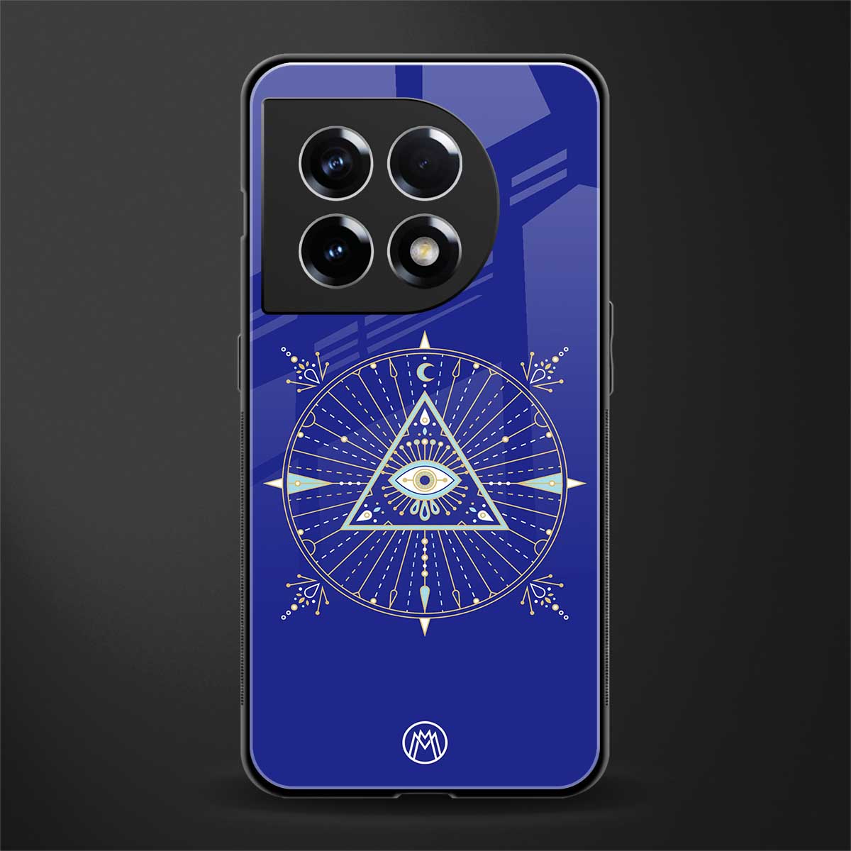 evil eye mandala blue back phone cover | glass case for oneplus 11