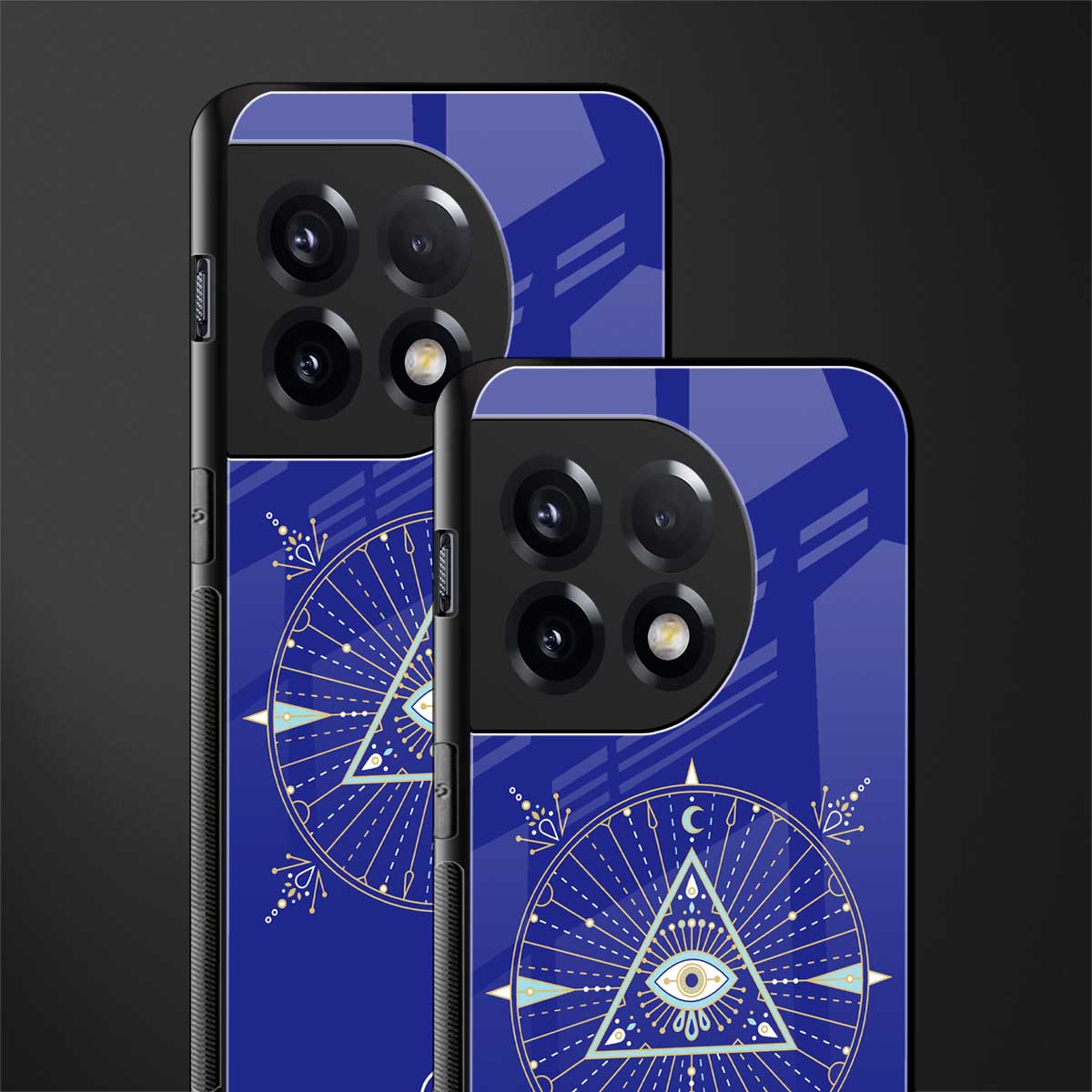 evil eye mandala blue back phone cover | glass case for oneplus 11r