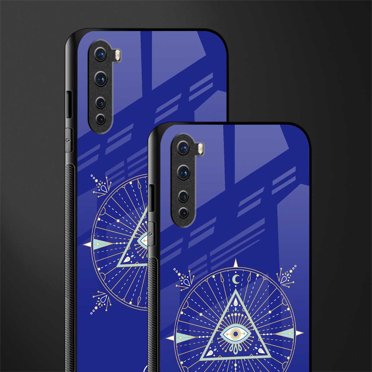 evil eye mandala blue glass case for oneplus nord ac2001 image-2