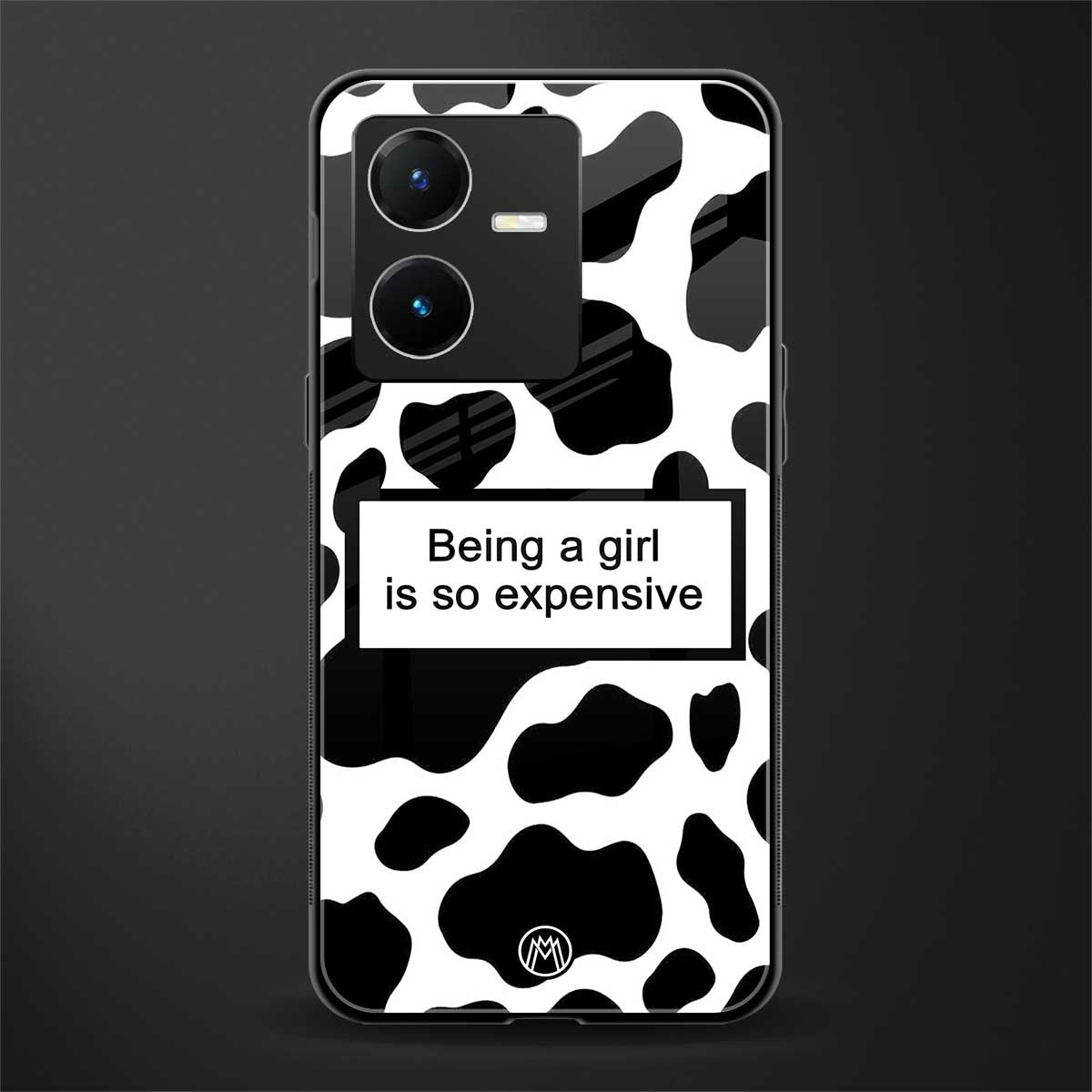 expensive girl back phone cover | glass case for vivo y22