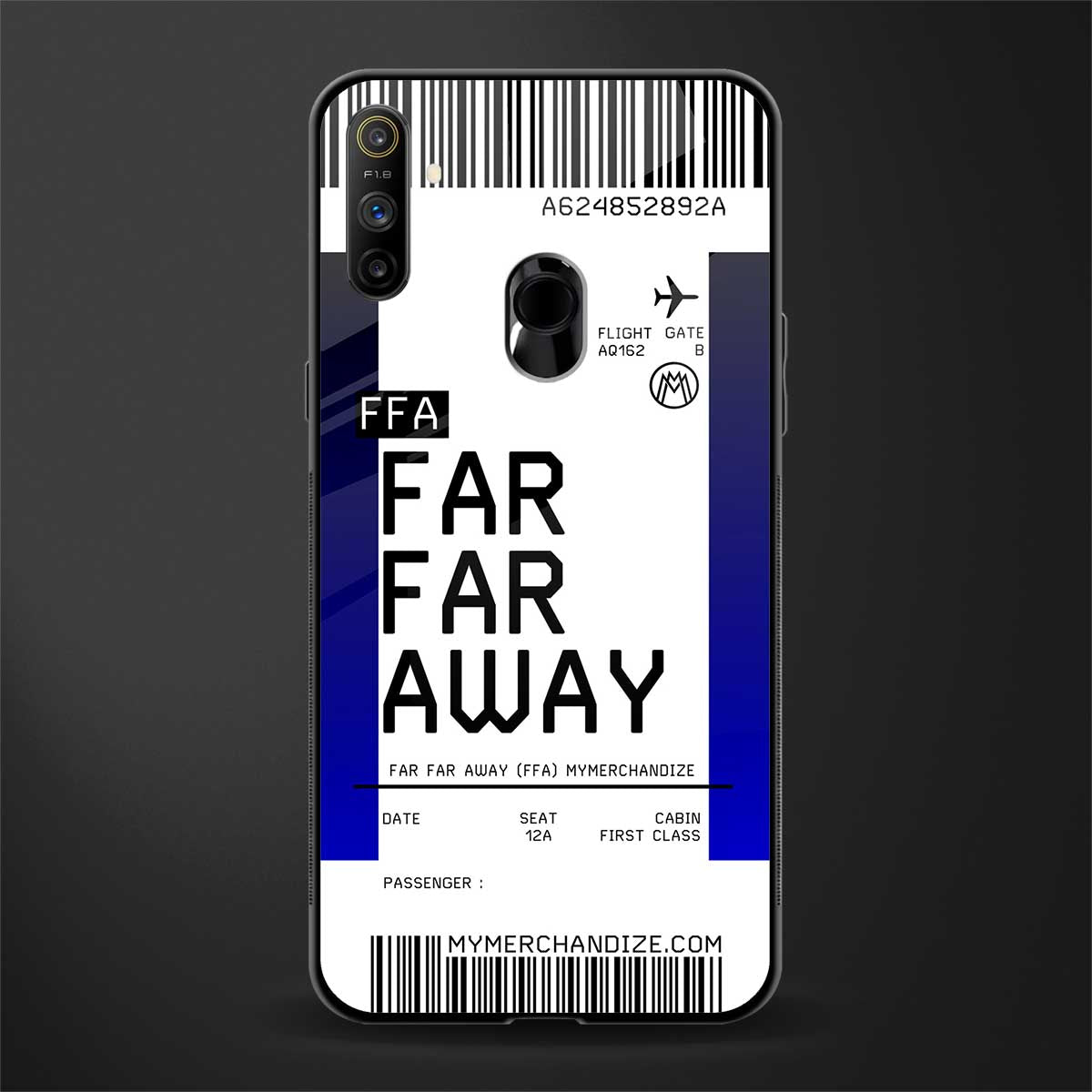 far far away boarding pass ticket glass case for realme narzo 20a image