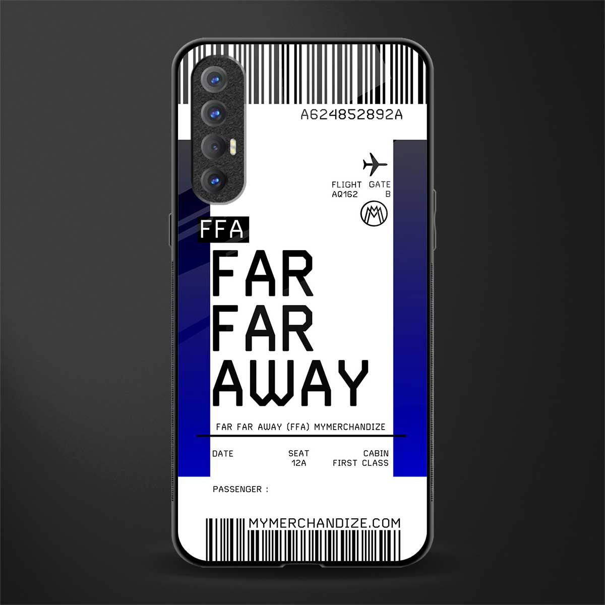 far far away boarding pass ticket glass case for oppo reno 3 pro image