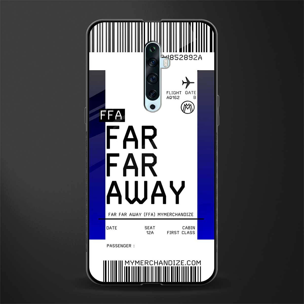 far far away boarding pass ticket glass case for oppo reno 2z image