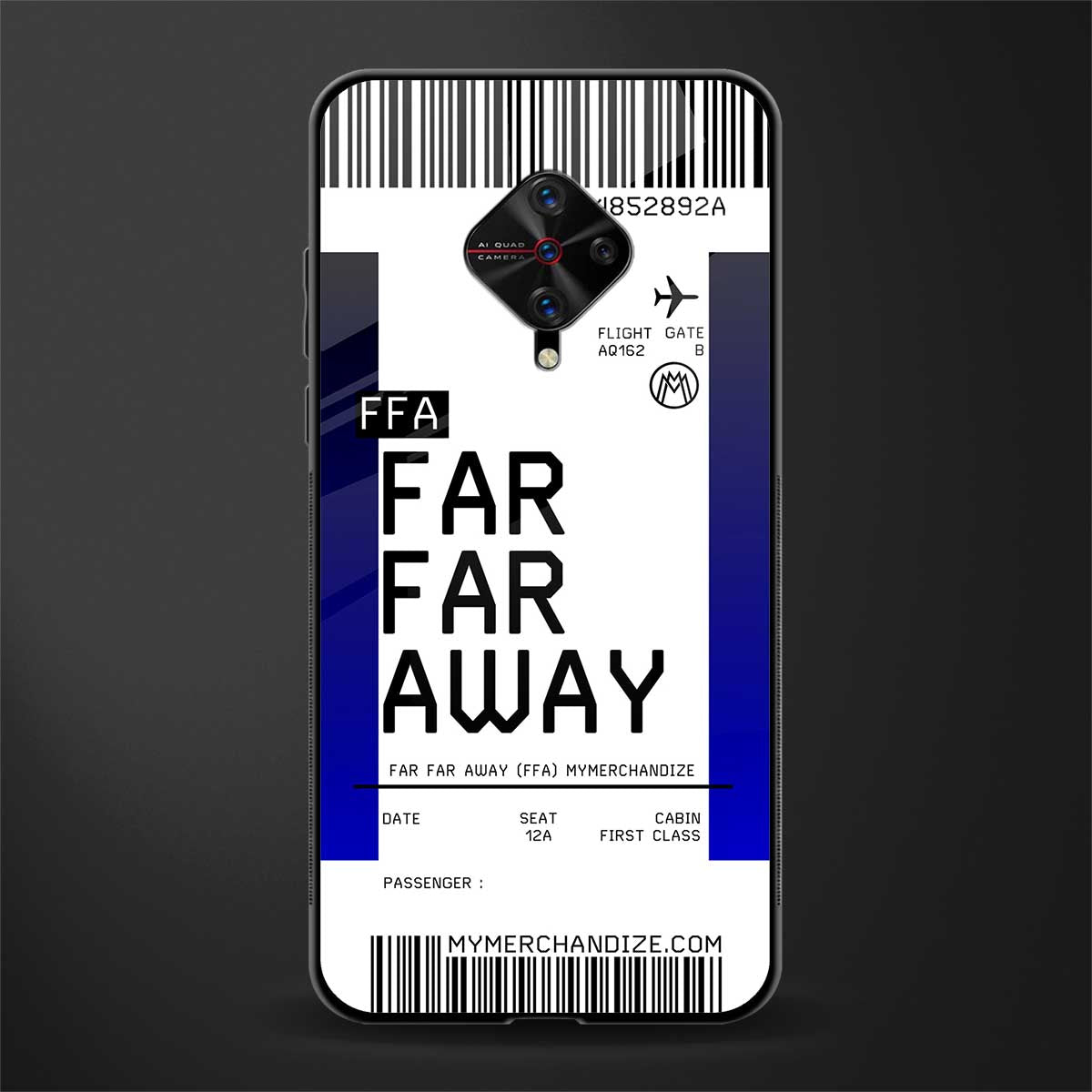far far away boarding pass ticket glass case for vivo s1 pro image