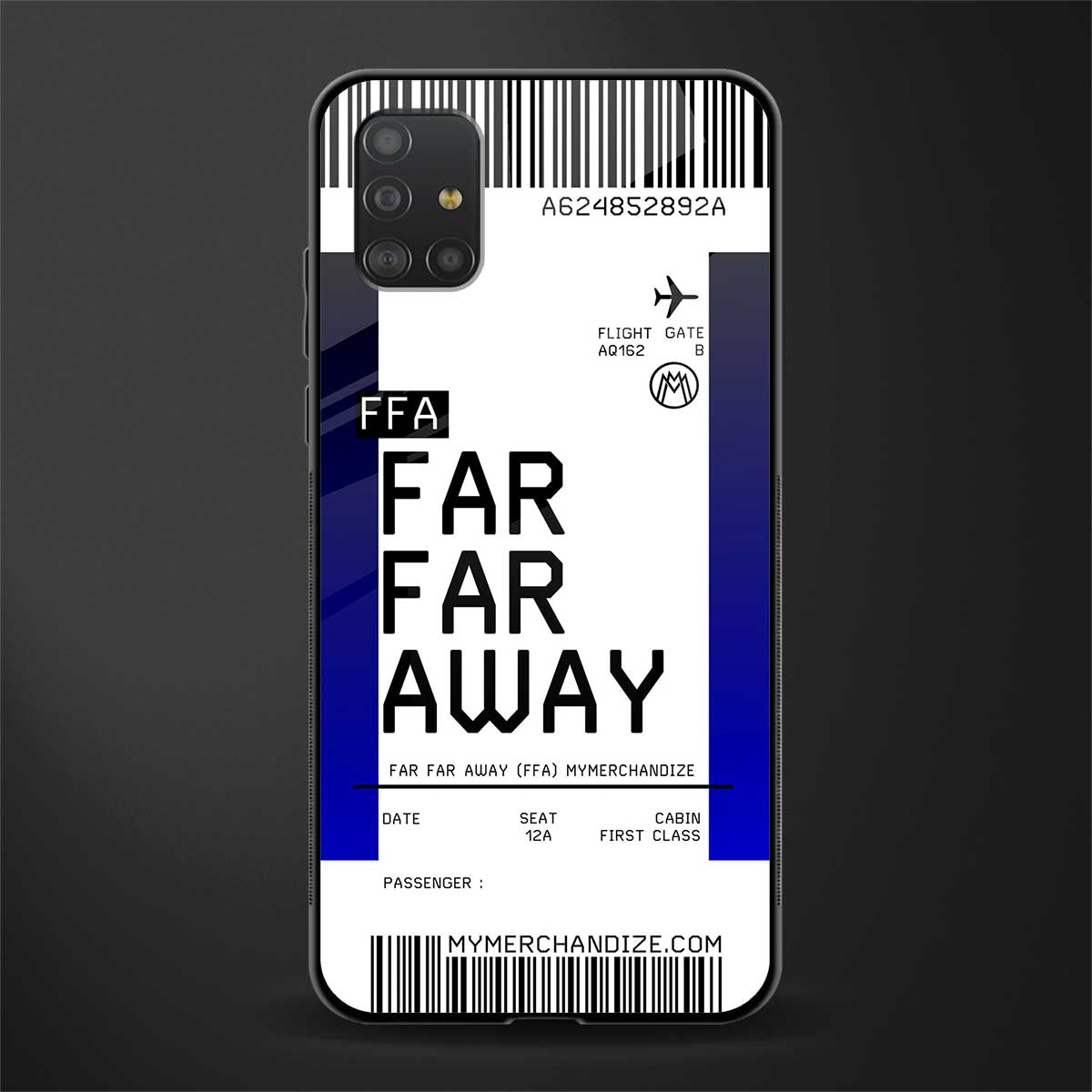 far far away boarding pass ticket glass case for samsung galaxy a51 image