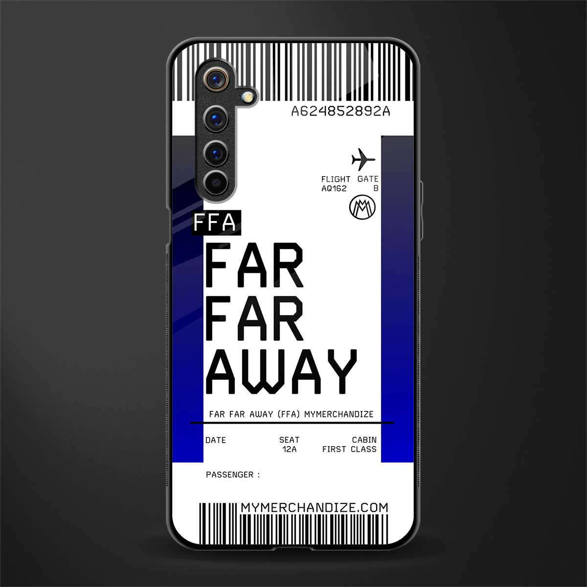 far far away boarding pass ticket glass case for realme 6i image