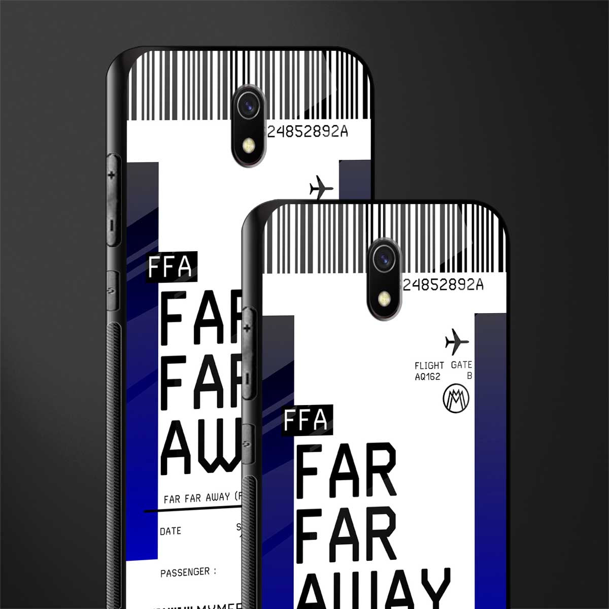 far far away boarding pass ticket glass case for redmi 8a image-2