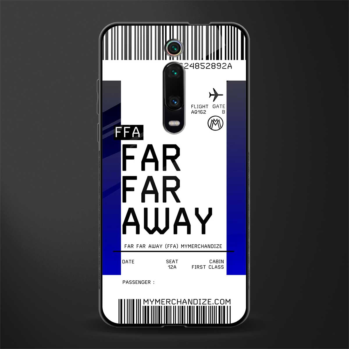 far far away boarding pass ticket glass case for redmi k20 image