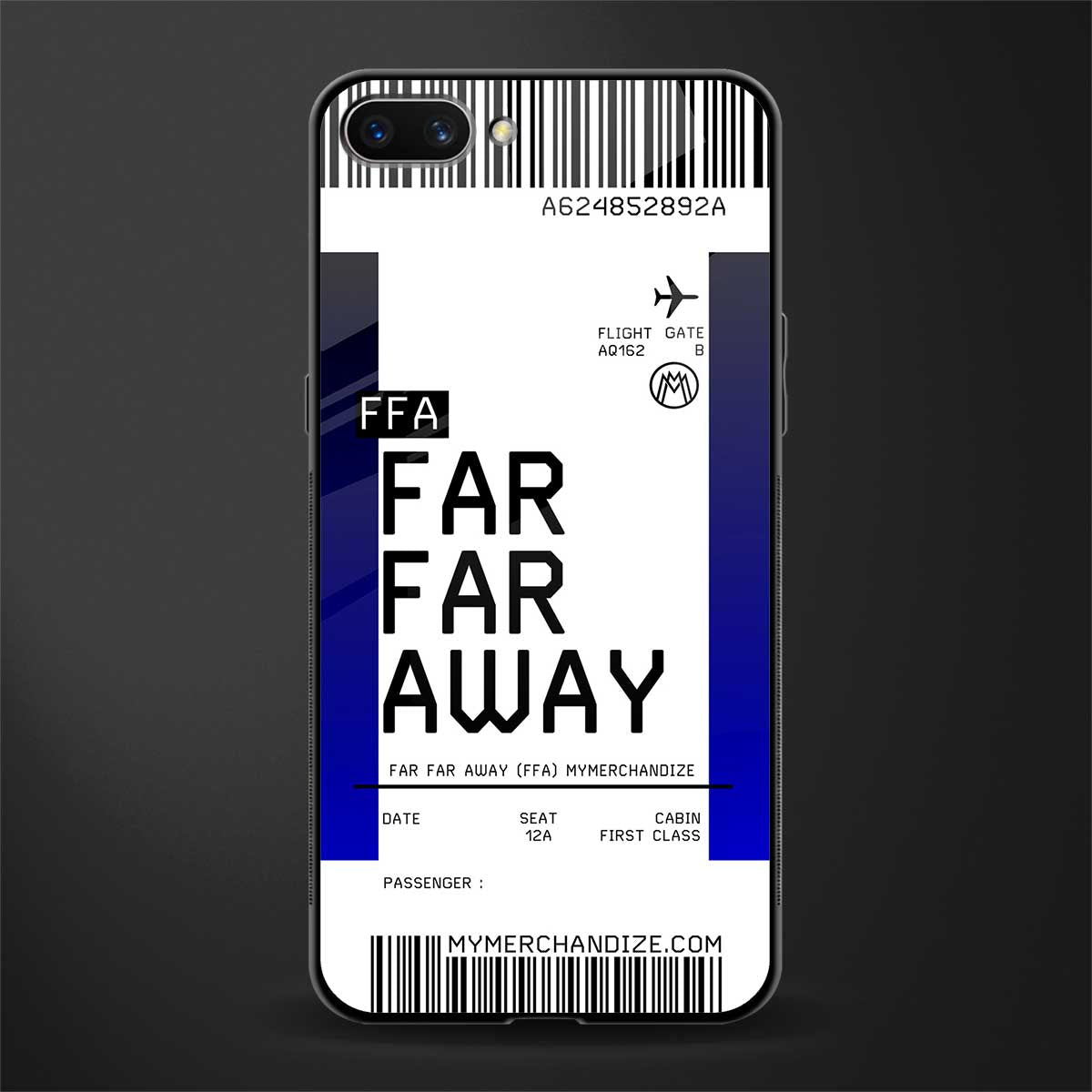far far away boarding pass ticket glass case for realme c1 image