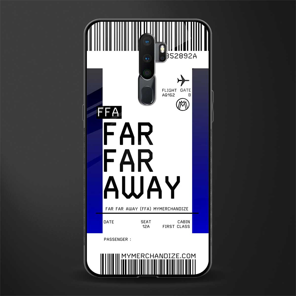 far far away boarding pass ticket glass case for oppo a5 2020 image