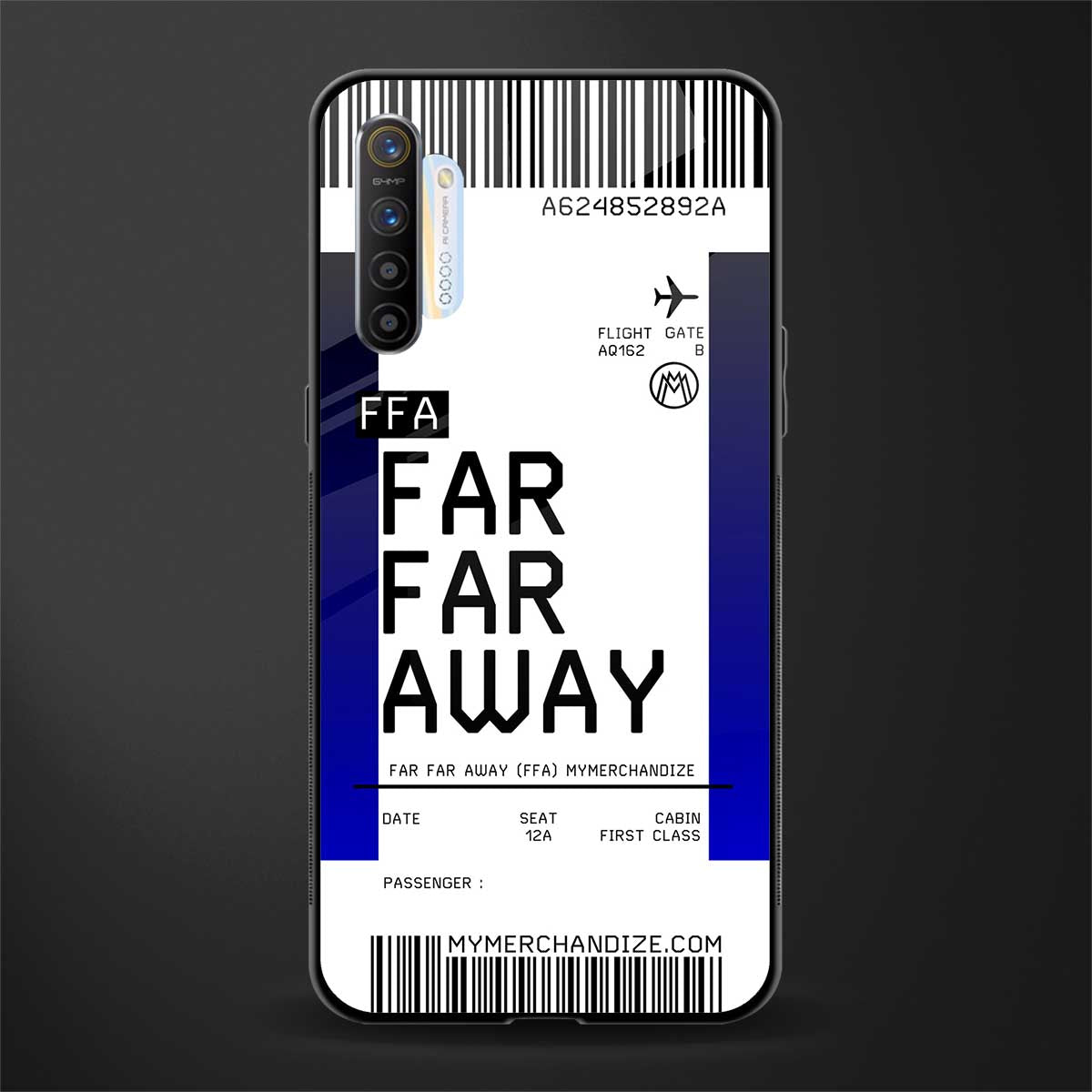 far far away boarding pass ticket glass case for realme x2 image