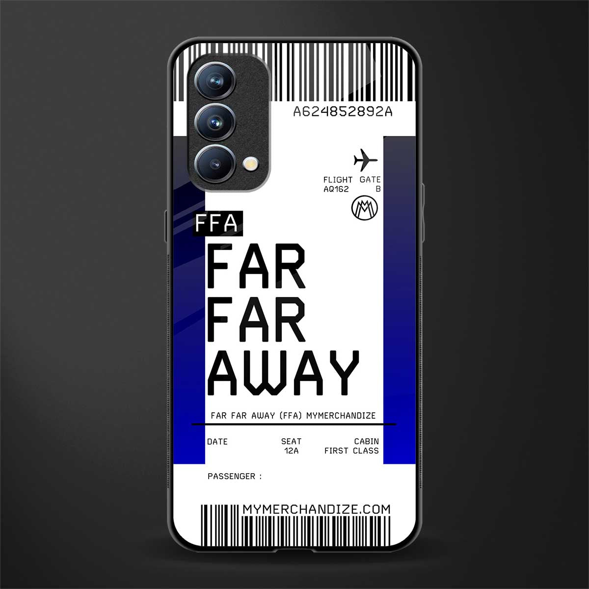 far far away boarding pass ticket glass case for oppo f19s image