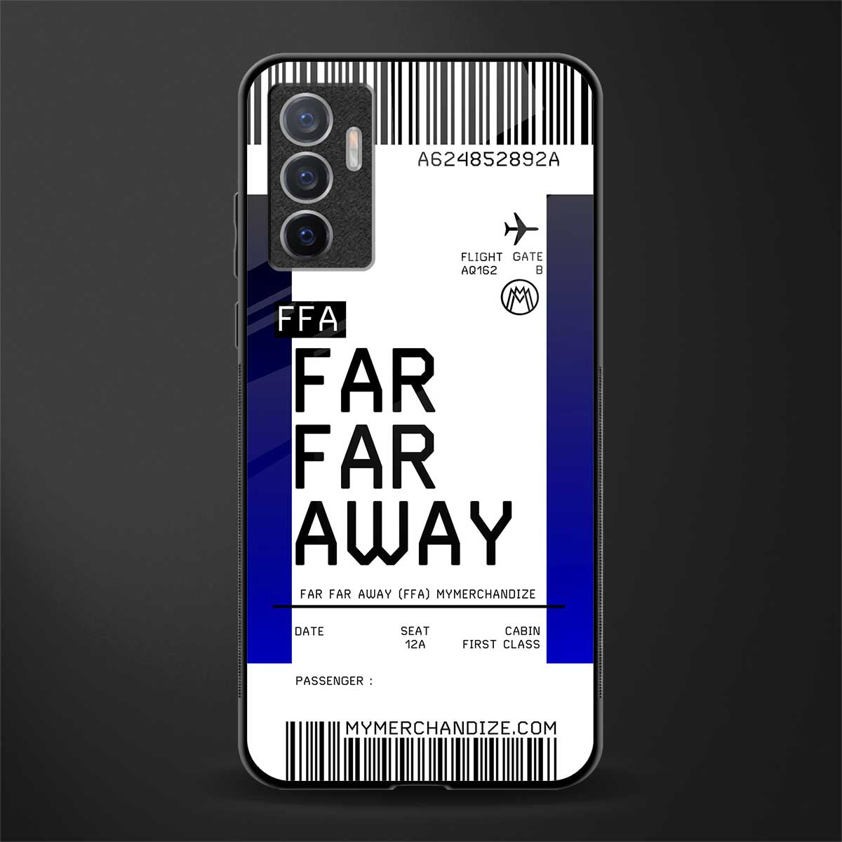 far far away boarding pass ticket glass case for vivo v23e image