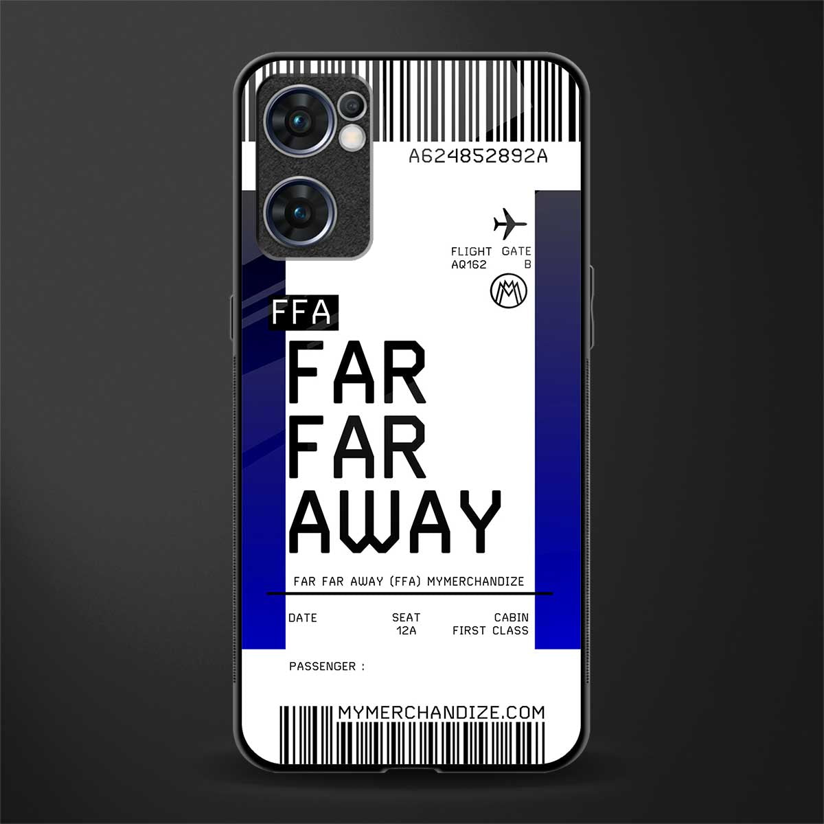 far far away boarding pass ticket glass case for oppo reno7 5g image