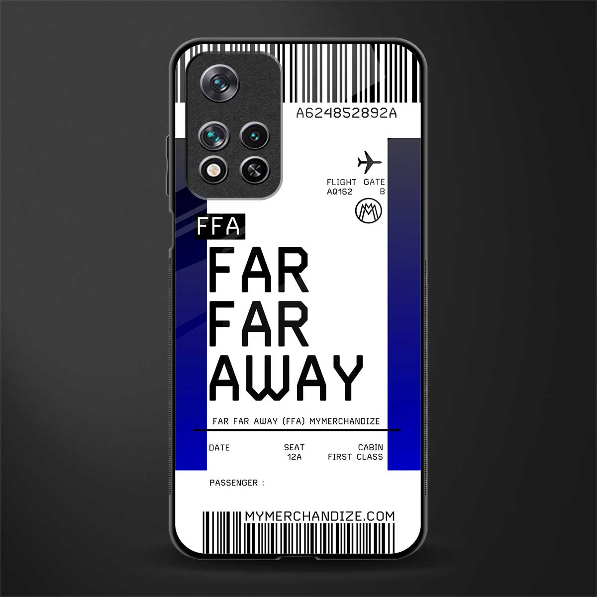 far far away boarding pass ticket glass case for poco m4 pro 5g image