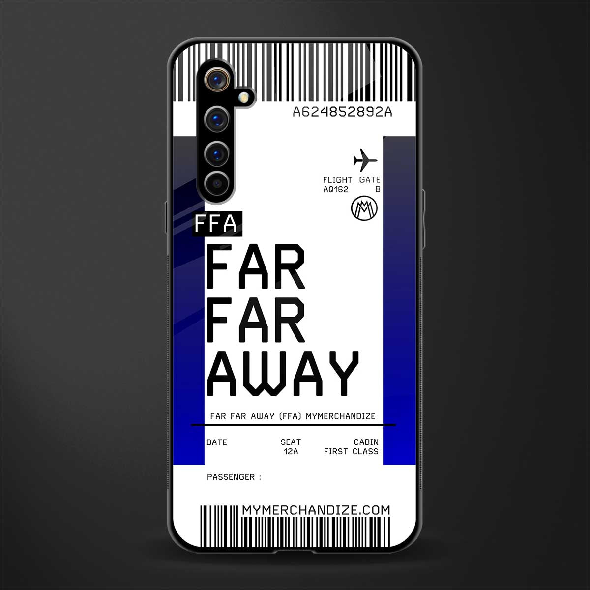 far far away boarding pass ticket glass case for realme x50 pro image