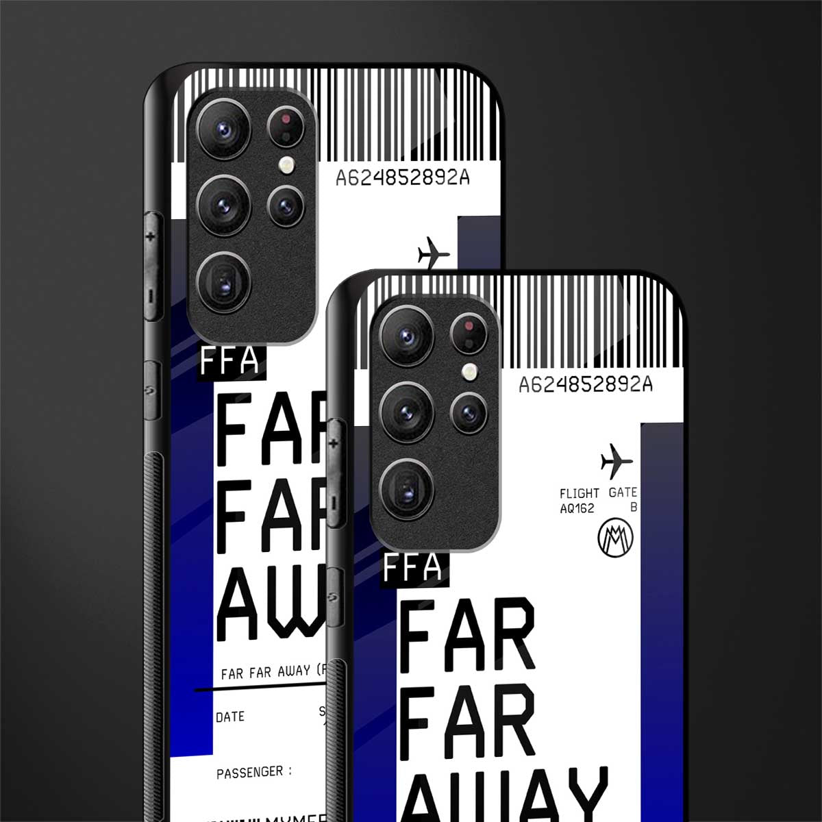 far far away boarding pass ticket glass case for samsung galaxy s22 ultra 5g image-2