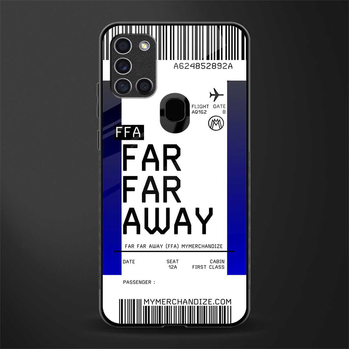 far far away boarding pass ticket glass case for samsung galaxy a21s image