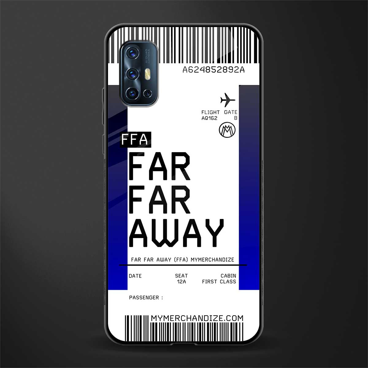 far far away boarding pass ticket glass case for vivo v17 image