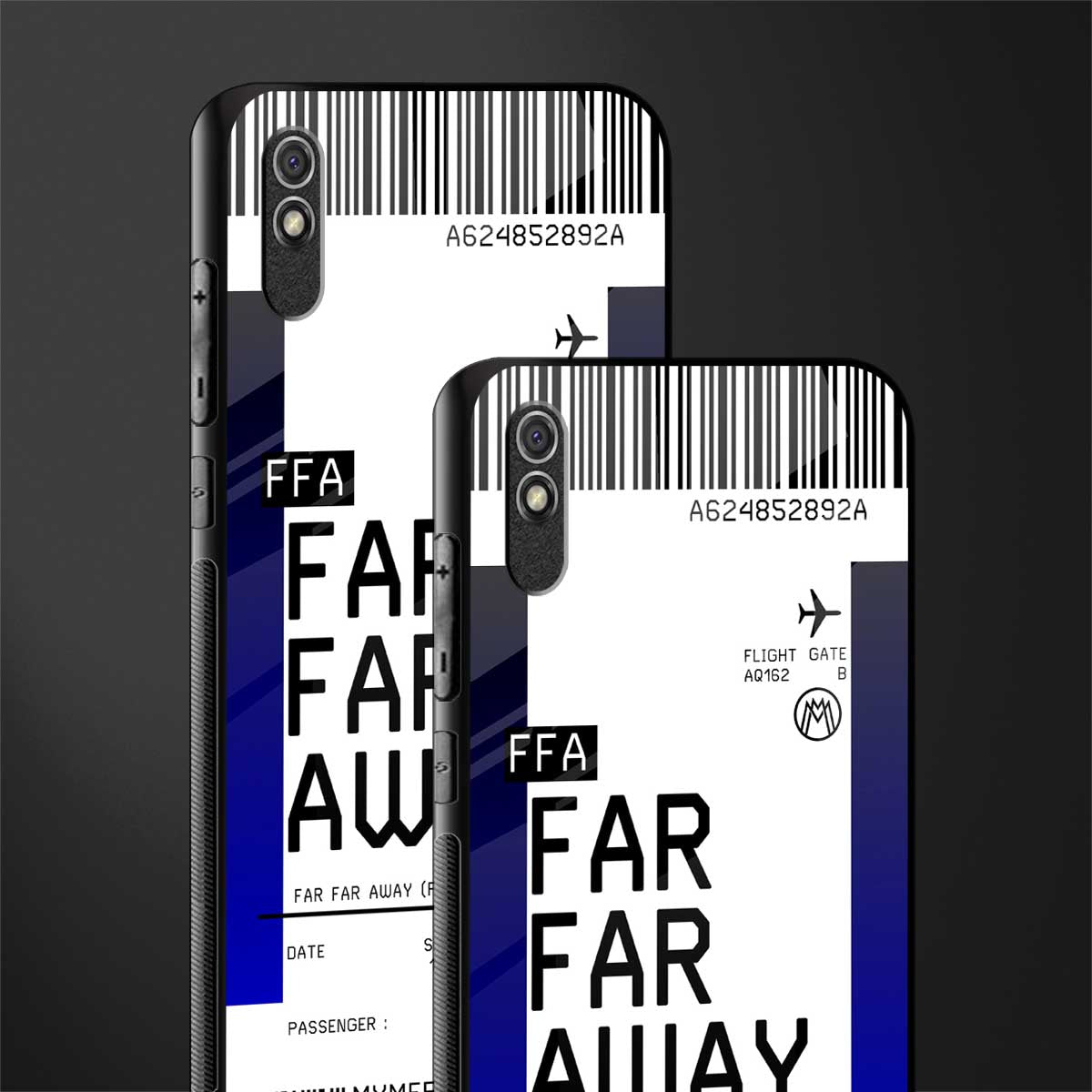 far far away boarding pass ticket glass case for redmi 9i image-2