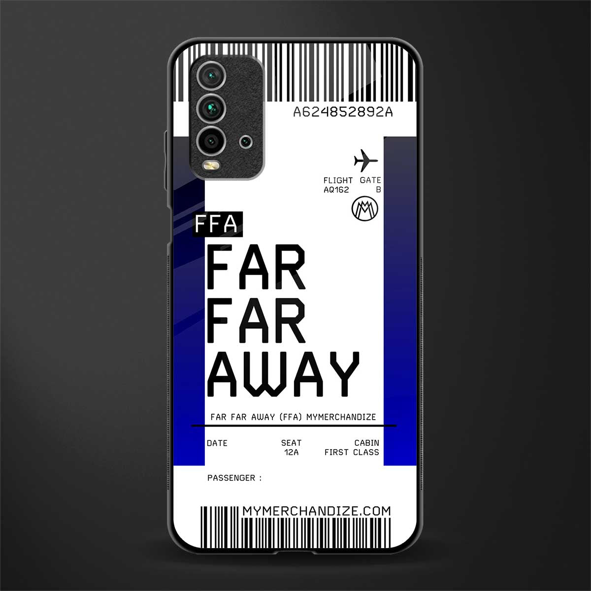 far far away boarding pass ticket glass case for redmi 9 power image