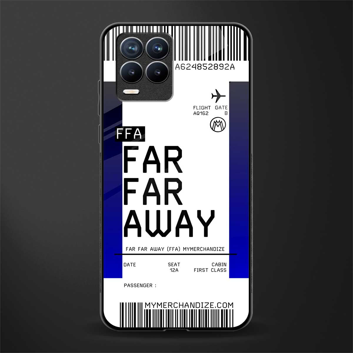far far away boarding pass ticket glass case for realme 8 4g image