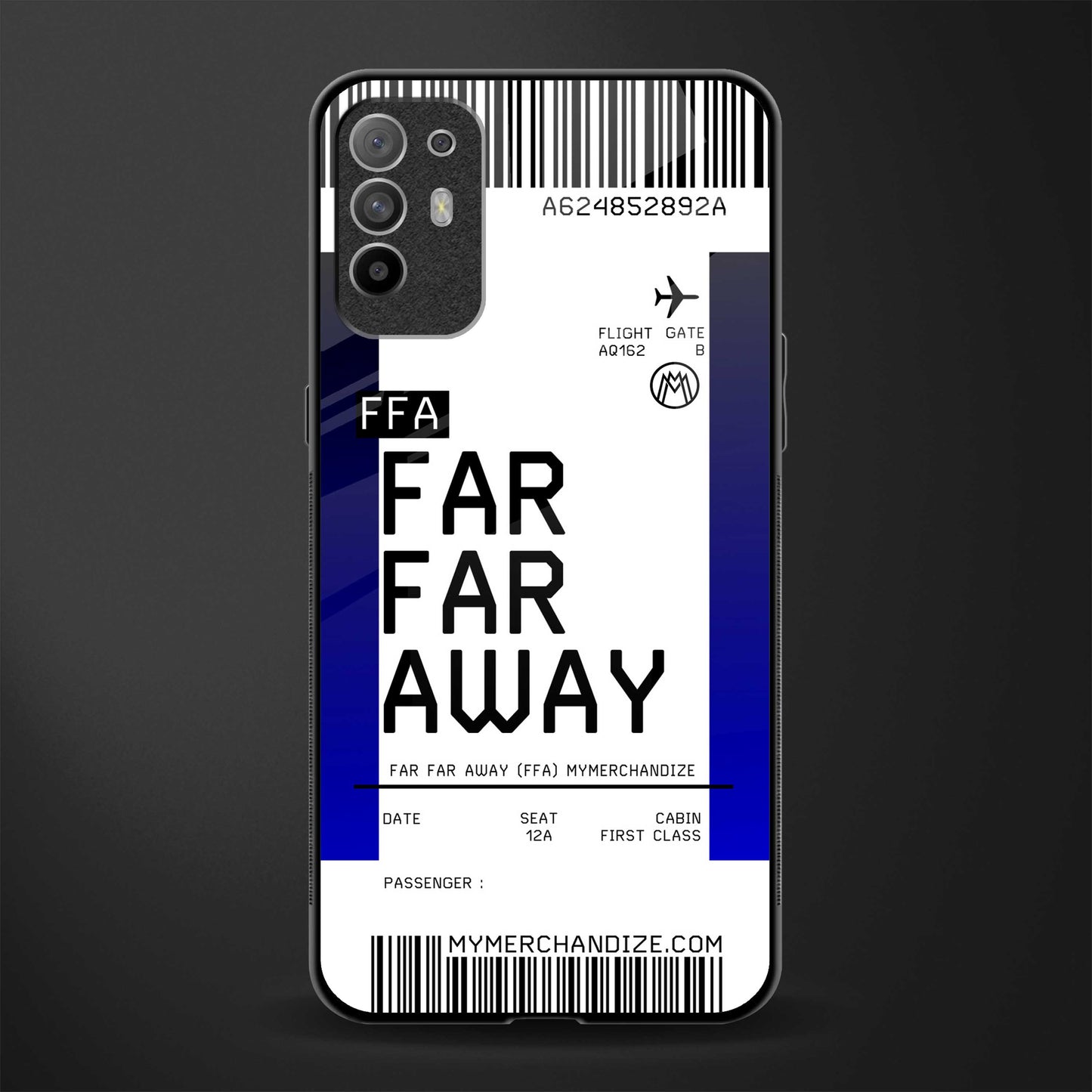 far far away boarding pass ticket glass case for oppo f19 pro plus image