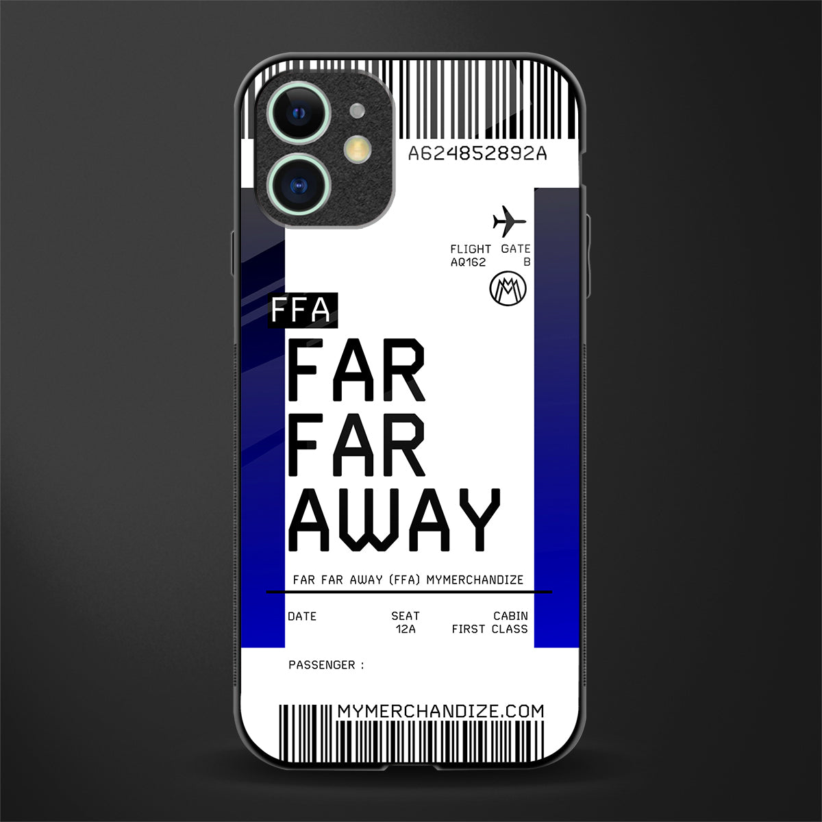 far far away boarding pass ticket glass case for iphone 12 image