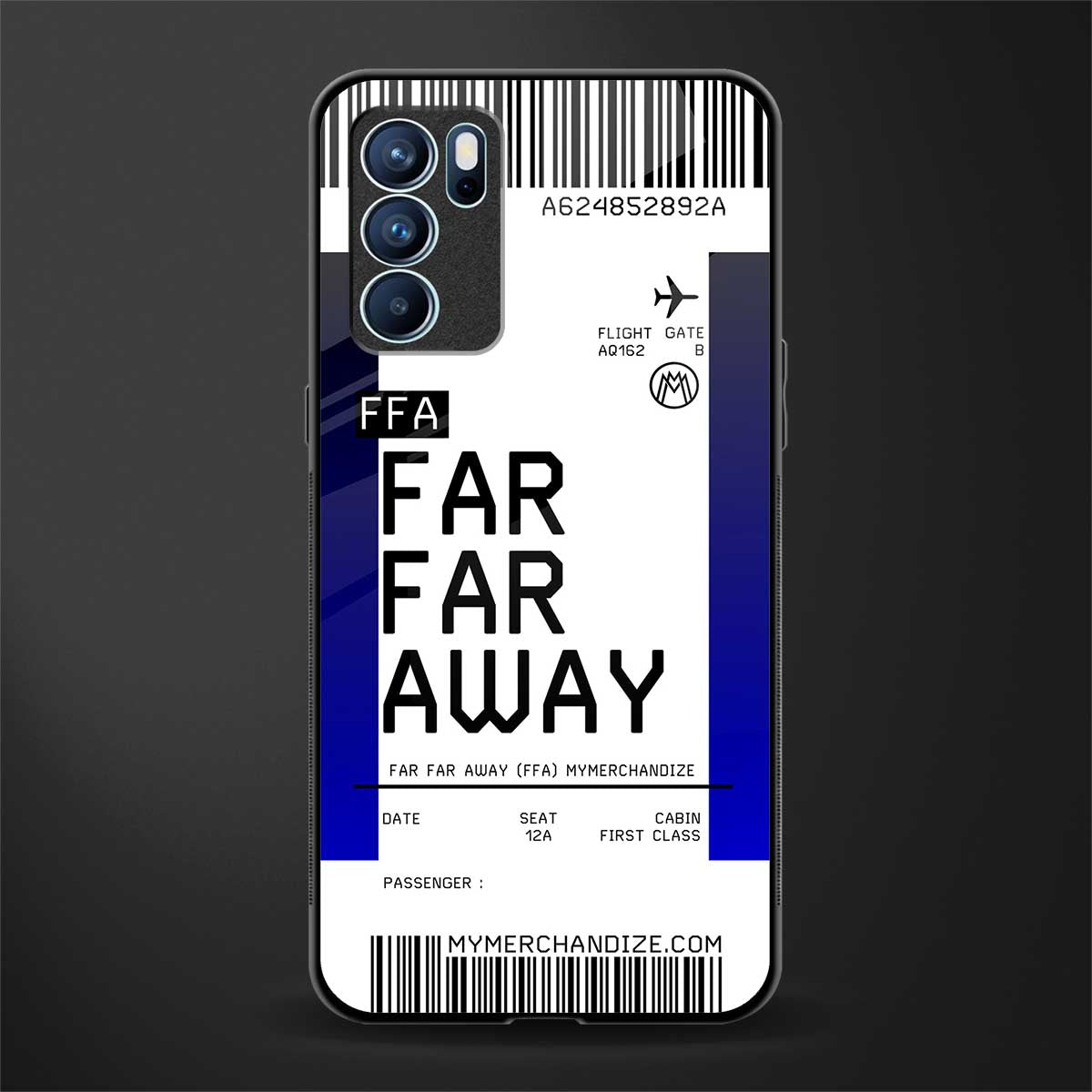 far far away boarding pass ticket glass case for oppo reno6 pro 5g image