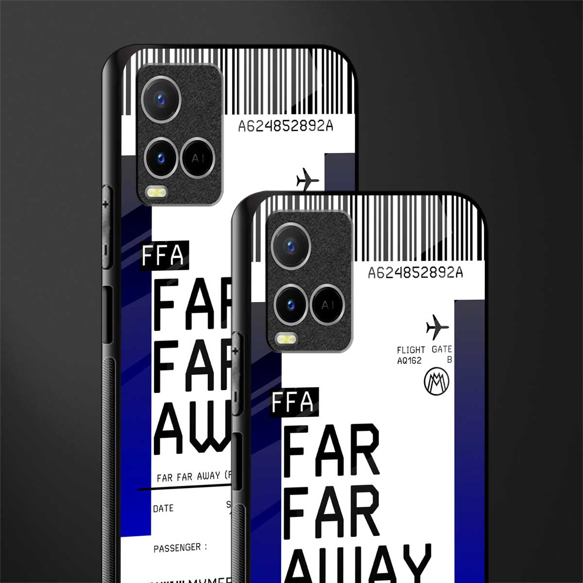 far far away boarding pass ticket glass case for vivo y33s vivo y33t image-2