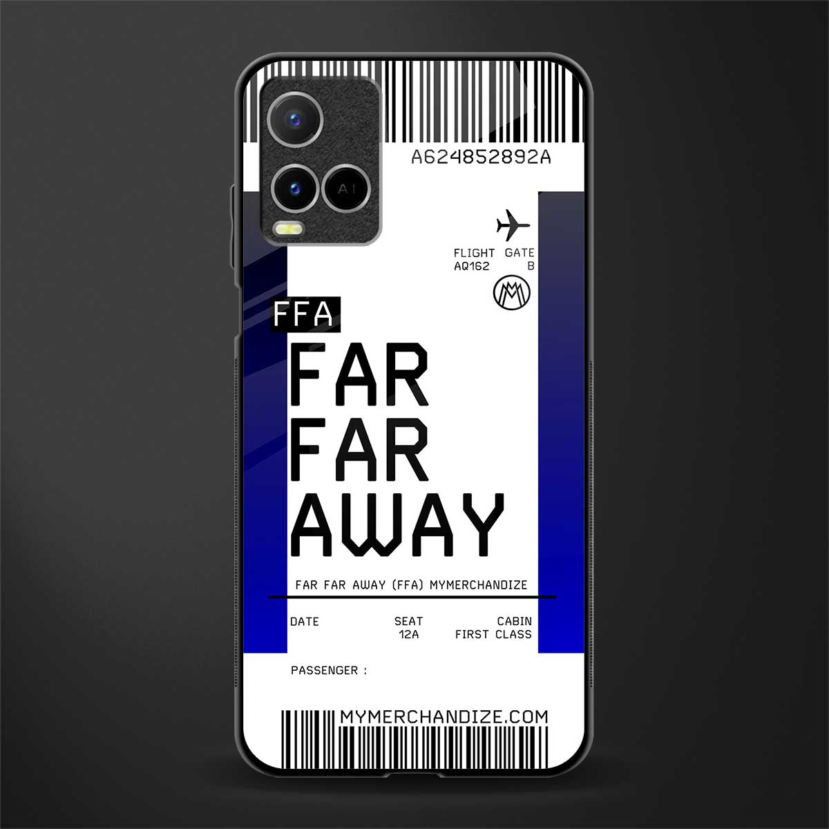 far far away boarding pass ticket glass case for vivo y33s vivo y33t image