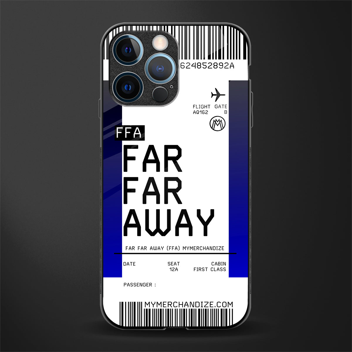 far far away boarding pass ticket glass case for iphone 12 pro image