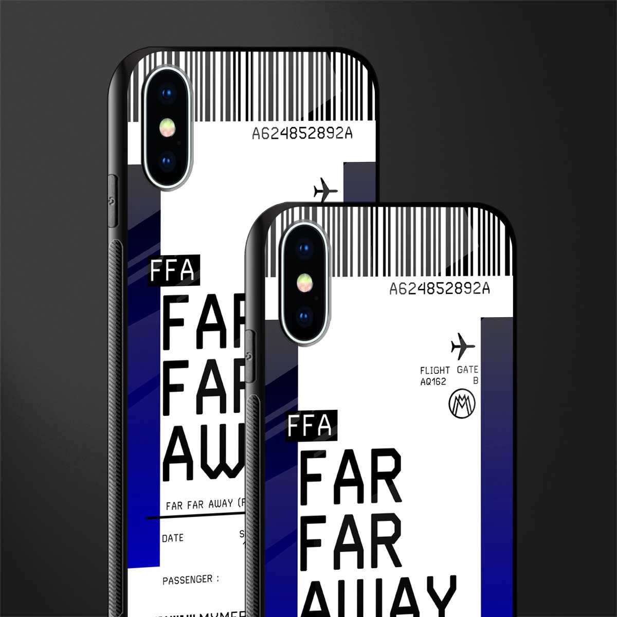 far far away boarding pass ticket glass case for iphone x image-2