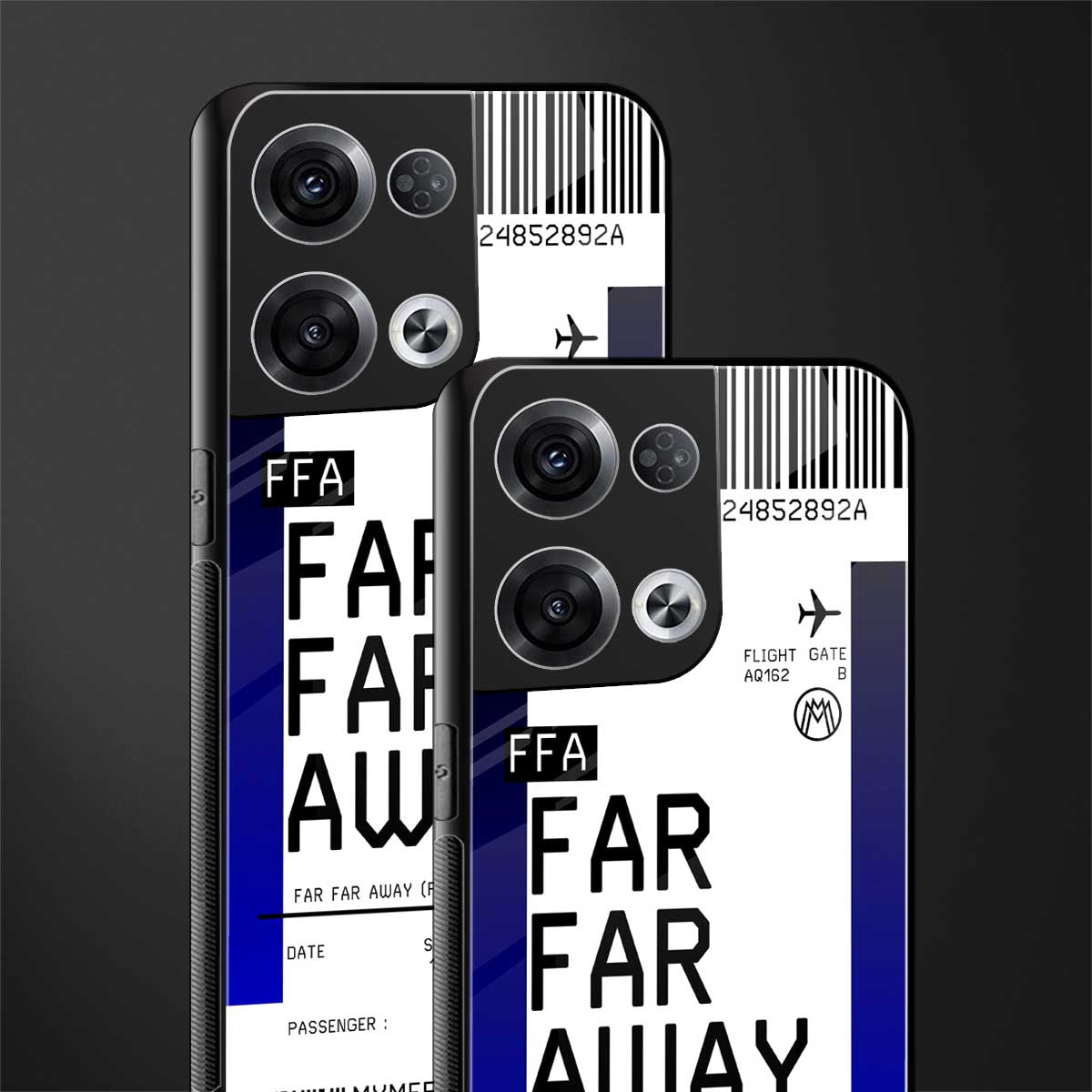 far far away boarding pass ticket back phone cover | glass case for oppo reno 8 pro