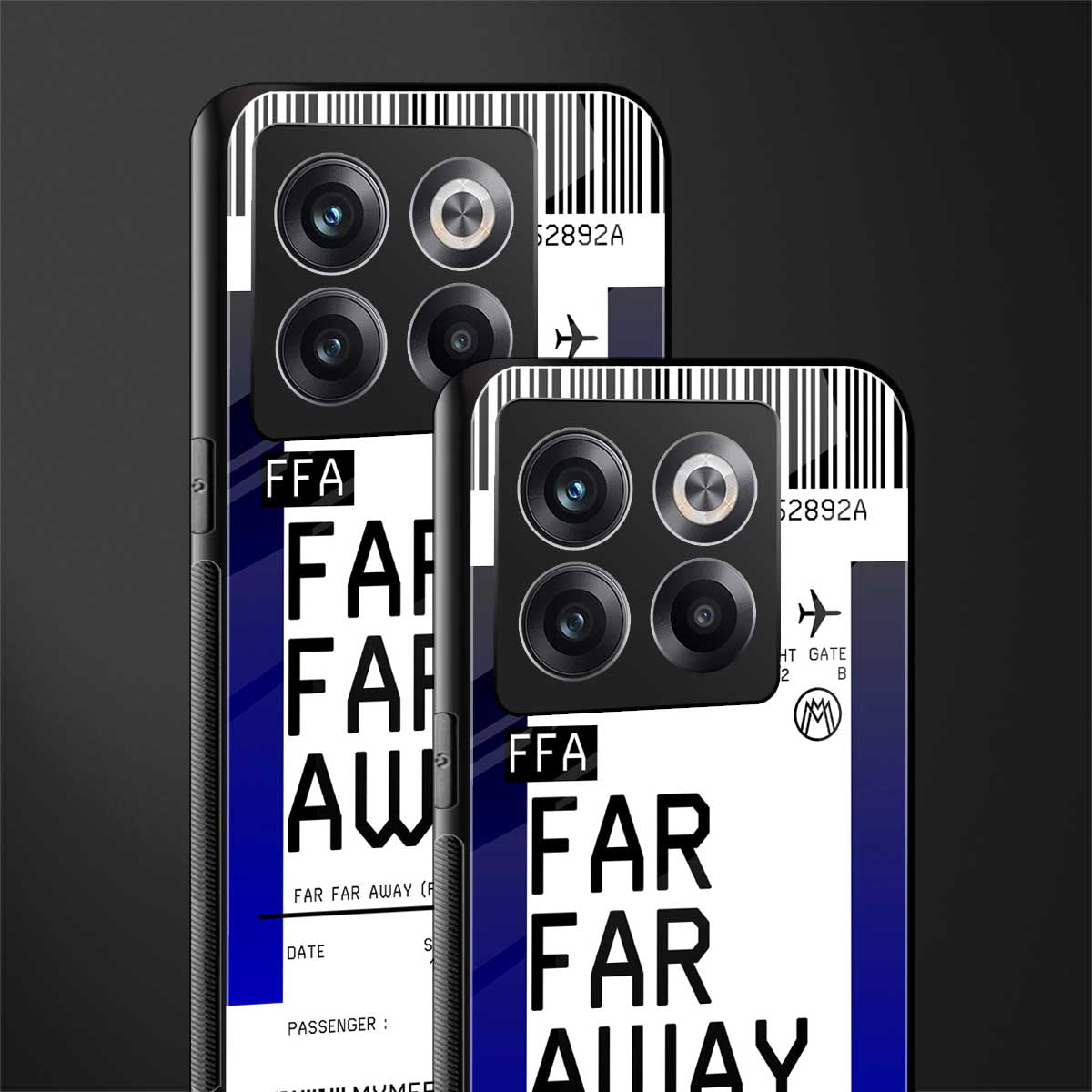 far far away boarding pass ticket back phone cover | glass case for oneplus 10t