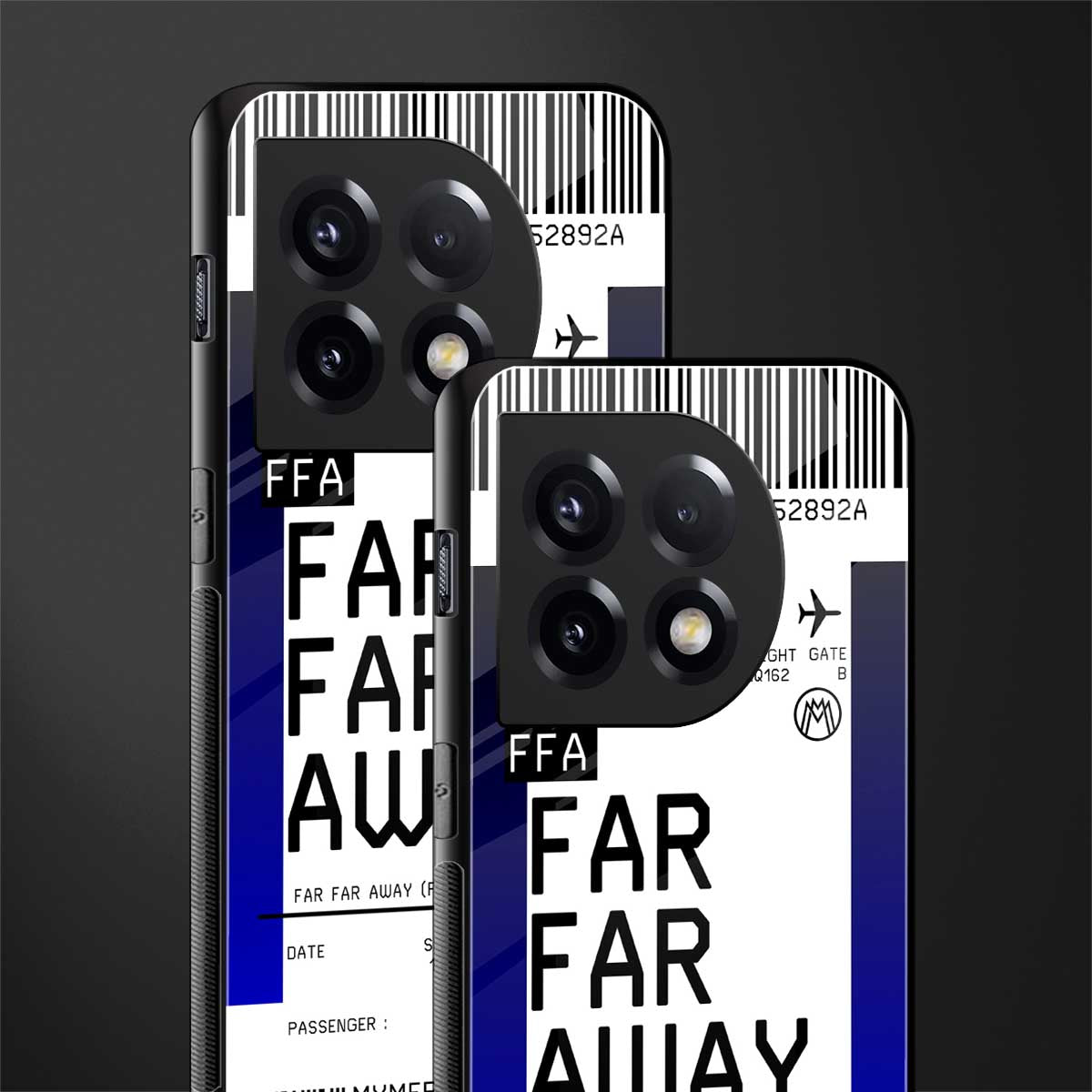 far far away boarding pass ticket back phone cover | glass case for oneplus 11