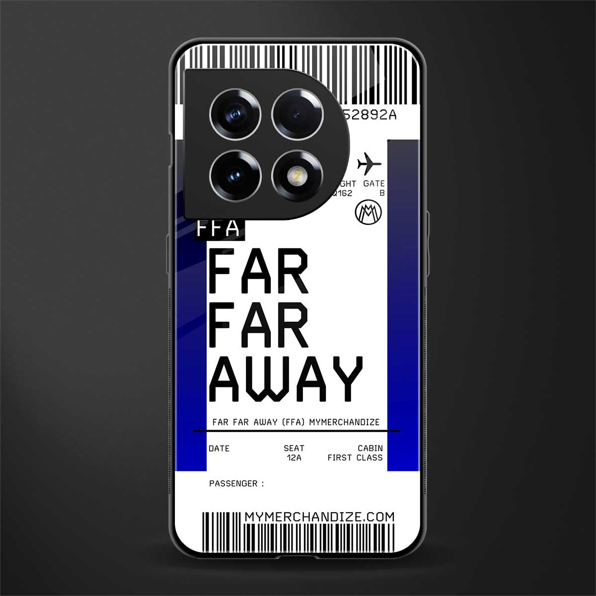 far far away boarding pass ticket back phone cover | glass case for oneplus 11