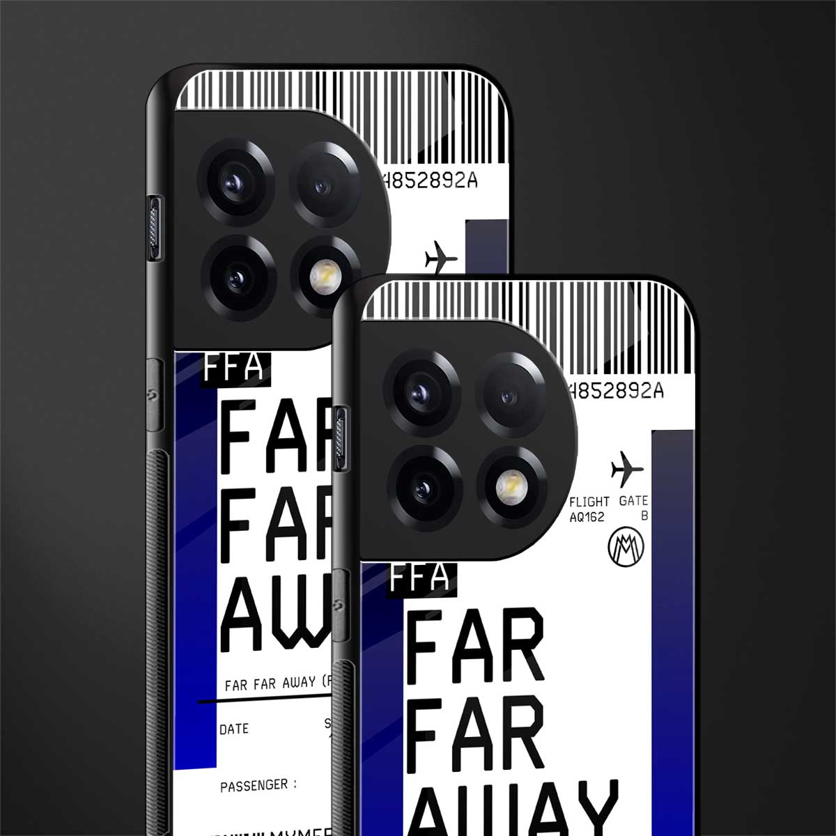 far far away boarding pass ticket back phone cover | glass case for oneplus 11r