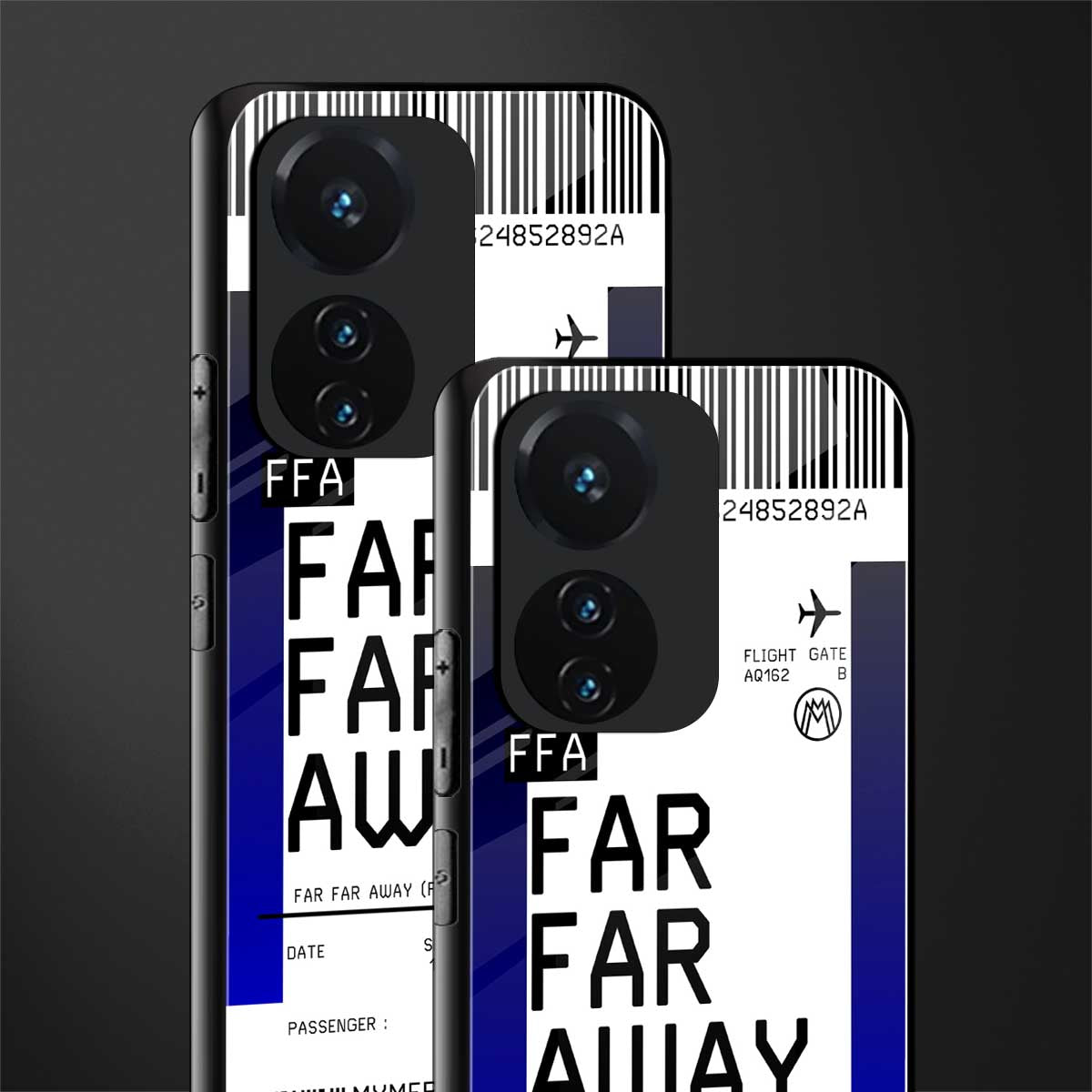 far far away boarding pass ticket back phone cover | glass case for vivo t1 44w 4g