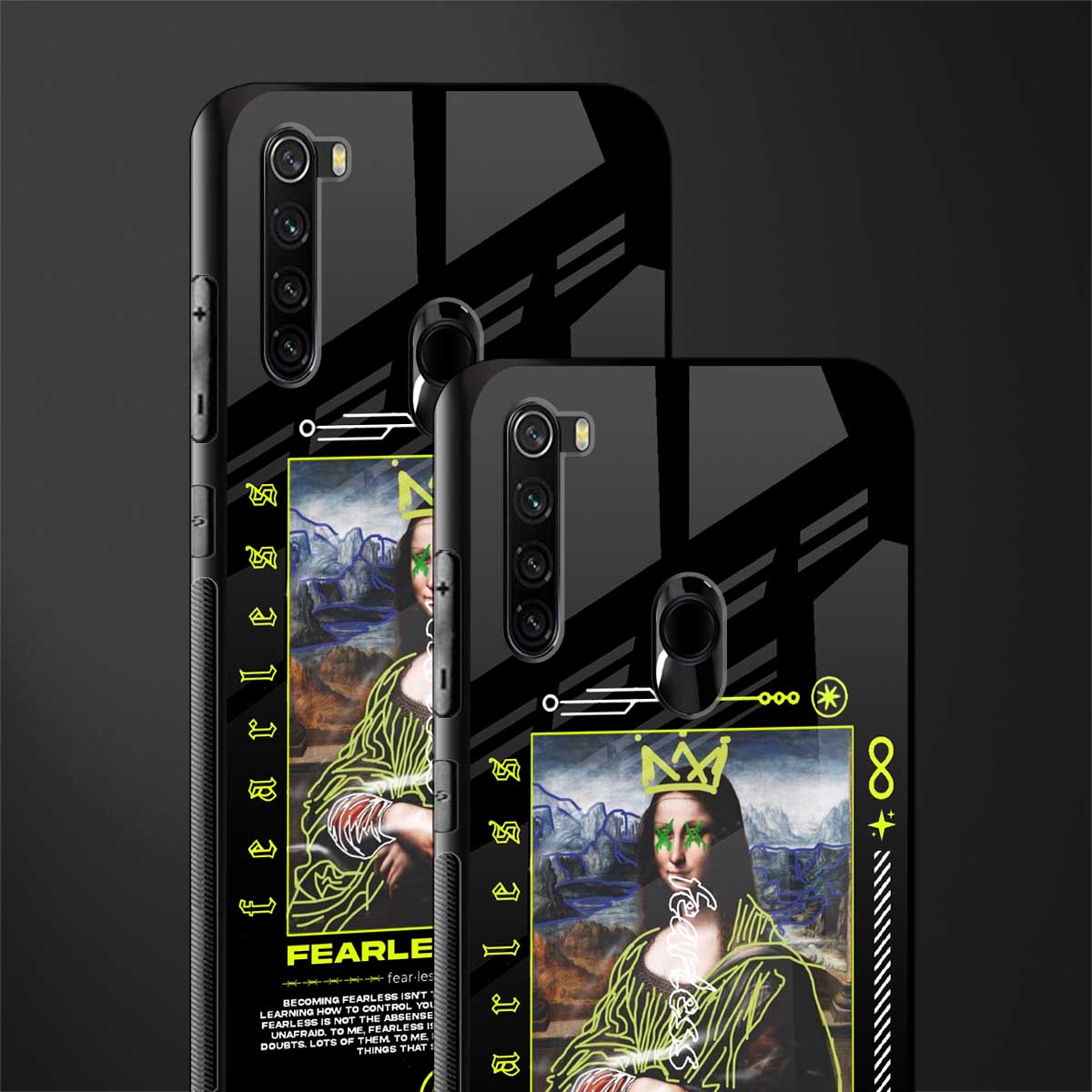fearless mona lisa glass case for redmi note 8 image-2