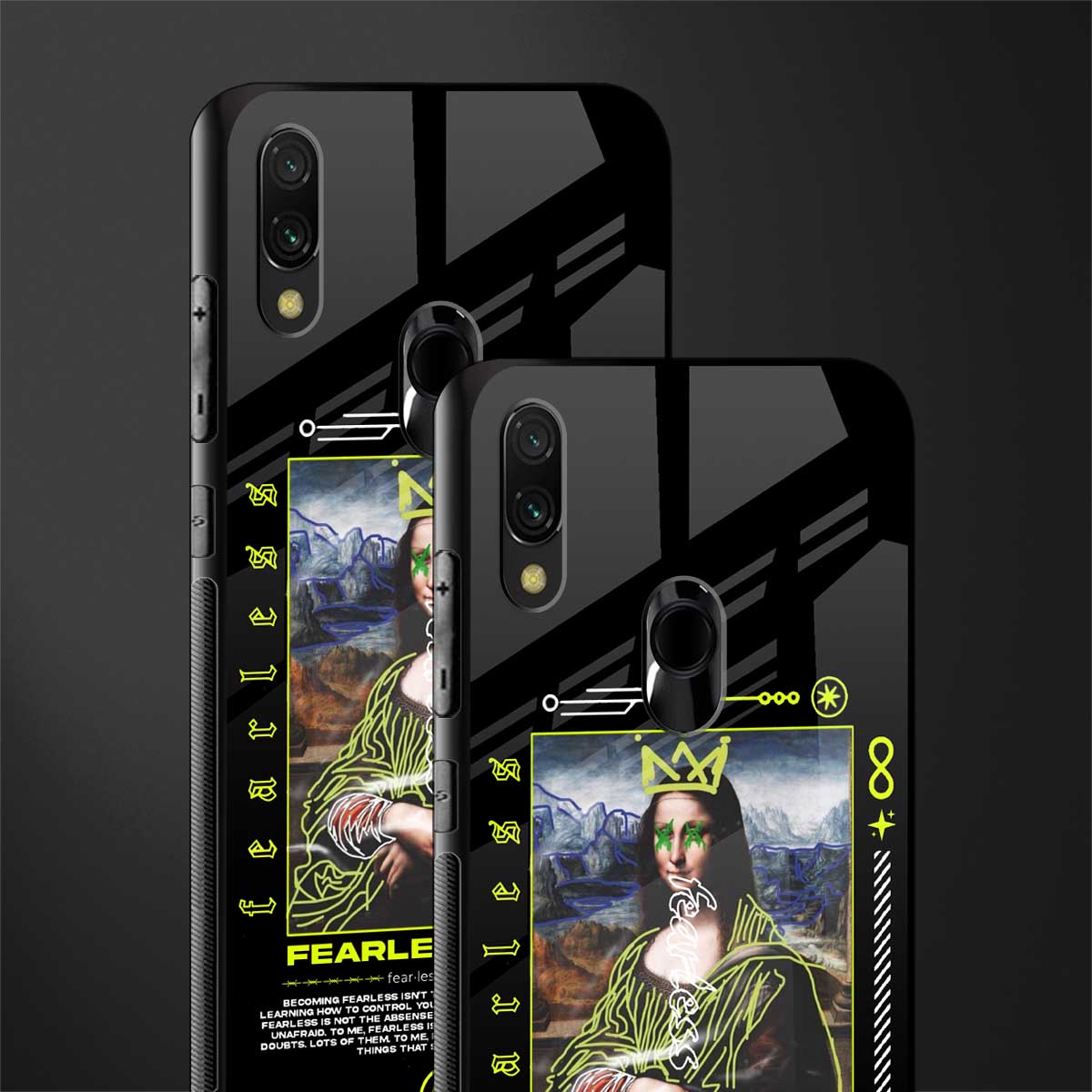 fearless mona lisa glass case for redmi y3 image-2