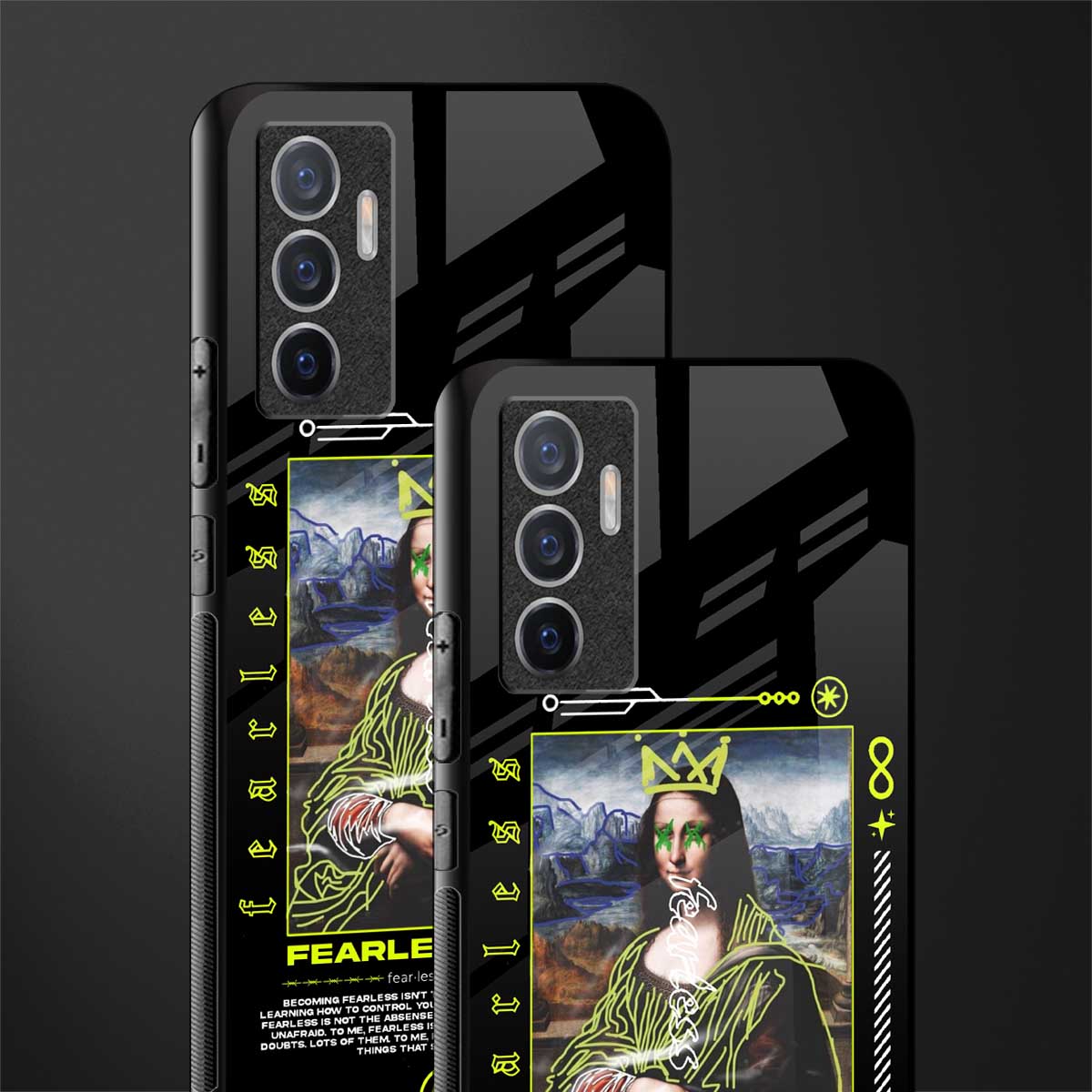 fearless mona lisa glass case for vivo v23e image-2
