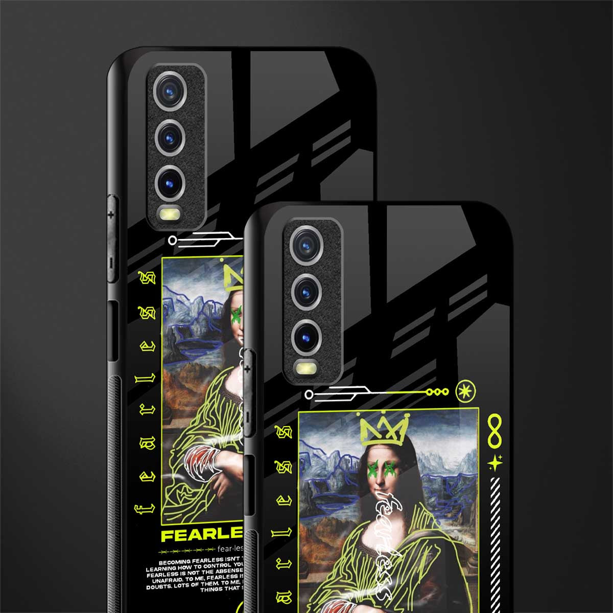 fearless mona lisa glass case for vivo y12g image-2