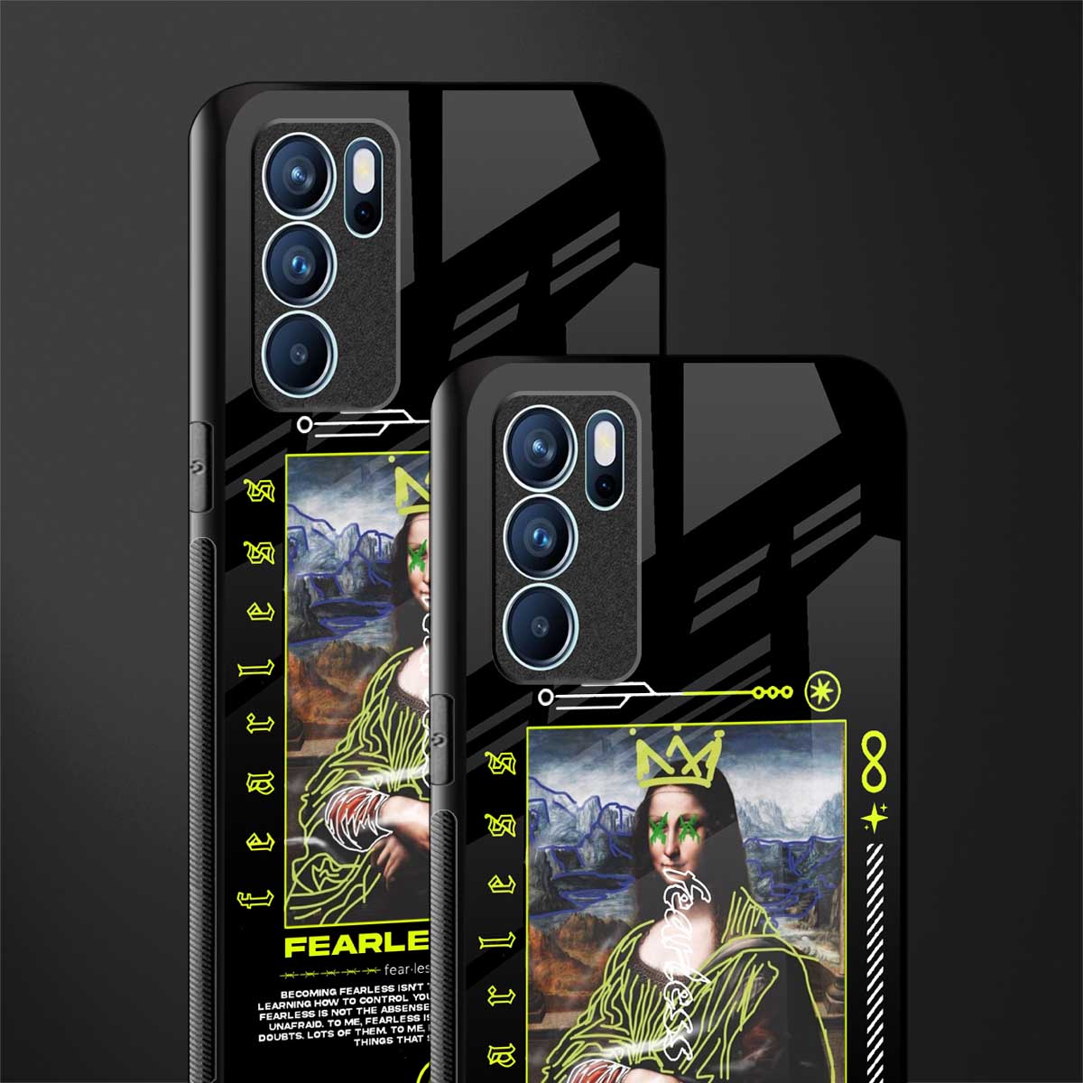 fearless mona lisa glass case for oppo reno6 5g image-2