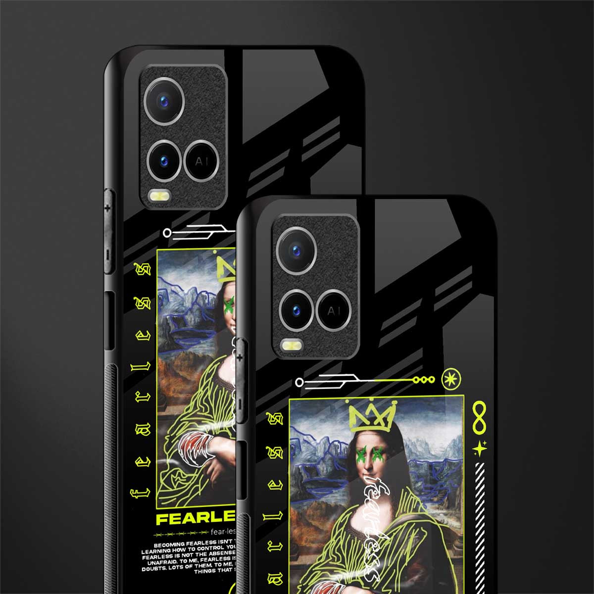 fearless mona lisa glass case for vivo y33s vivo y33t image-2