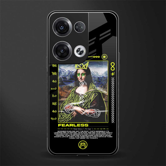 fearless mona lisa back phone cover | glass case for oppo reno 8 pro