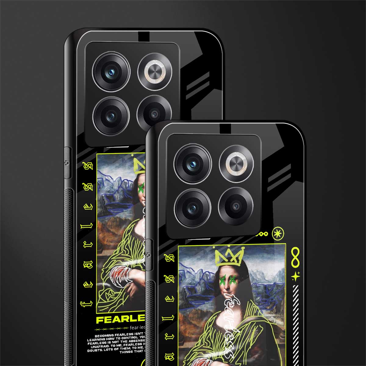 fearless mona lisa back phone cover | glass case for oneplus 10t