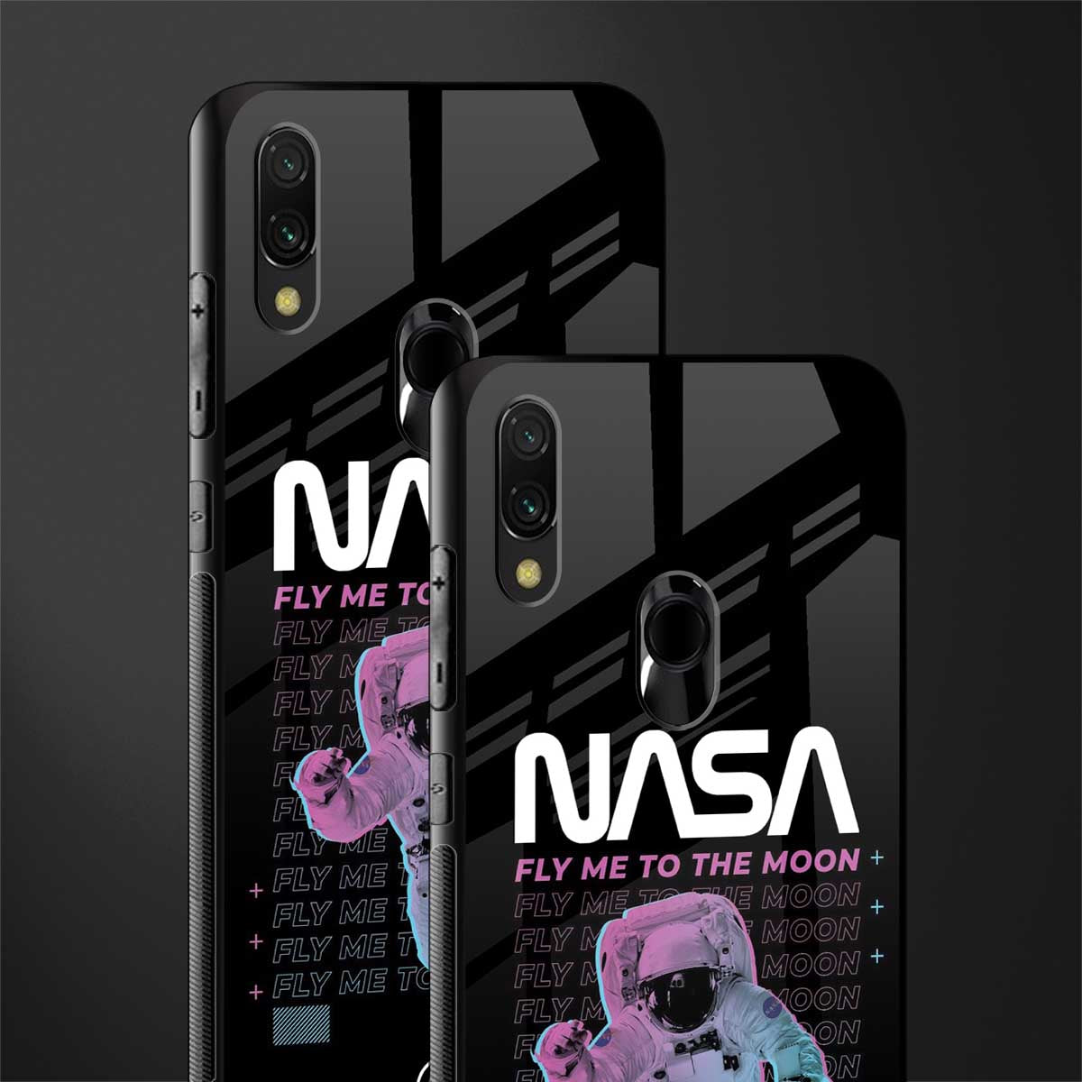 fly me to the moon glass case for redmi y3 image-2